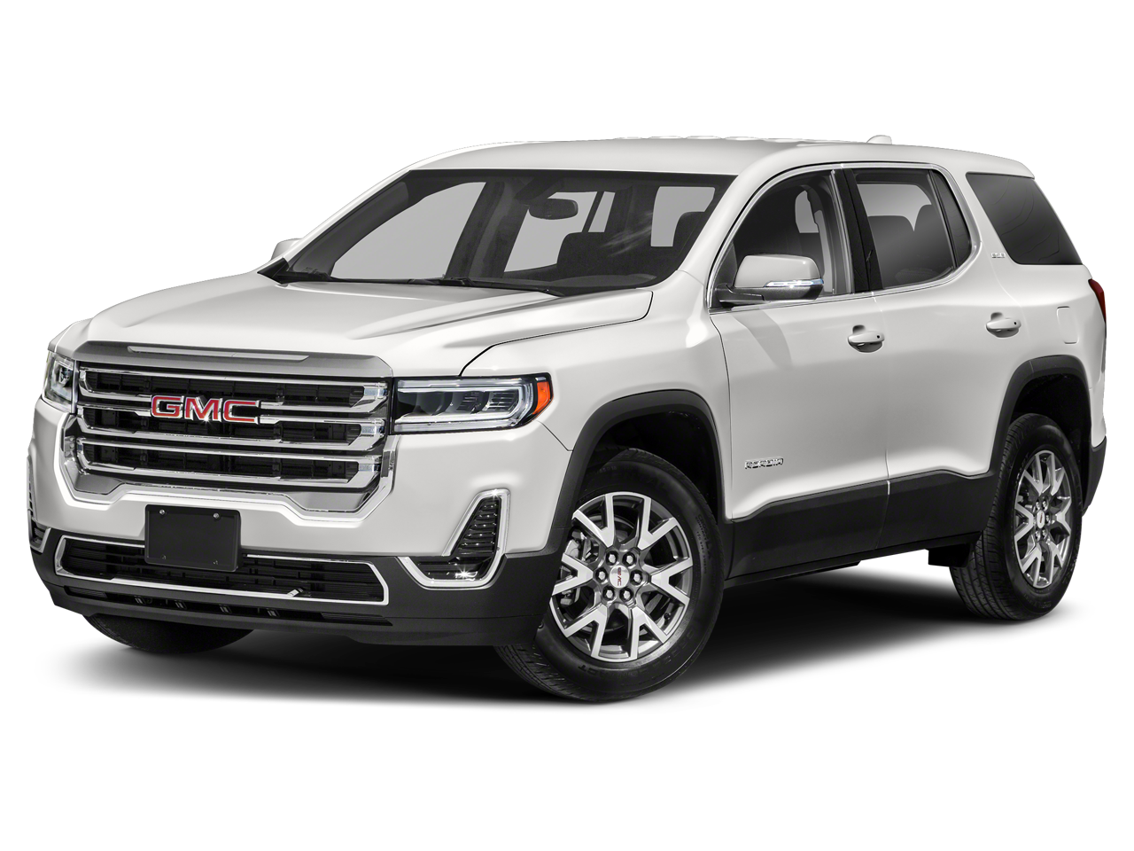 2022 GMC Acadia SLE in Summit White — front three-quarter view