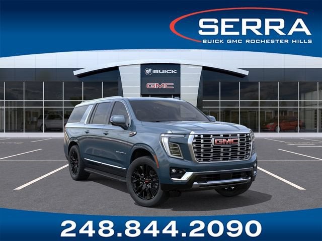 2026 GMC Yukon XL Denali in Downpour Metallic — front three-quarter view