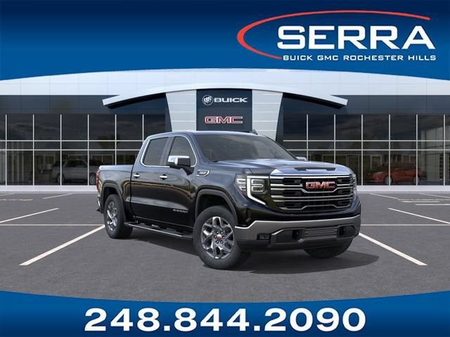 2026 GMC Sierra 1500 SLT in Onyx Black — front three-quarter view