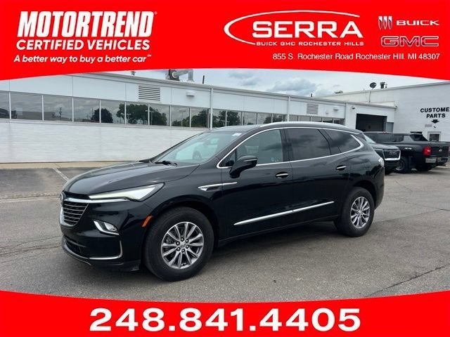 2024 Buick Enclave Essence in Ebony Twilight Metallic — front three-quarter view