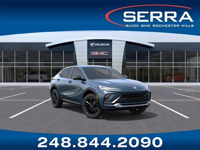 2026 Buick Envista Sport Touring in Ocean Blue Metallic — front three-quarter view