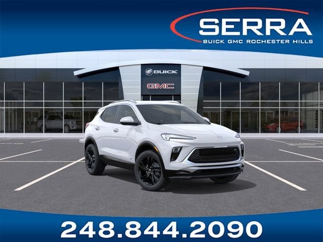 2026 Buick Encore GX Sport Touring in Summit White — front three-quarter view