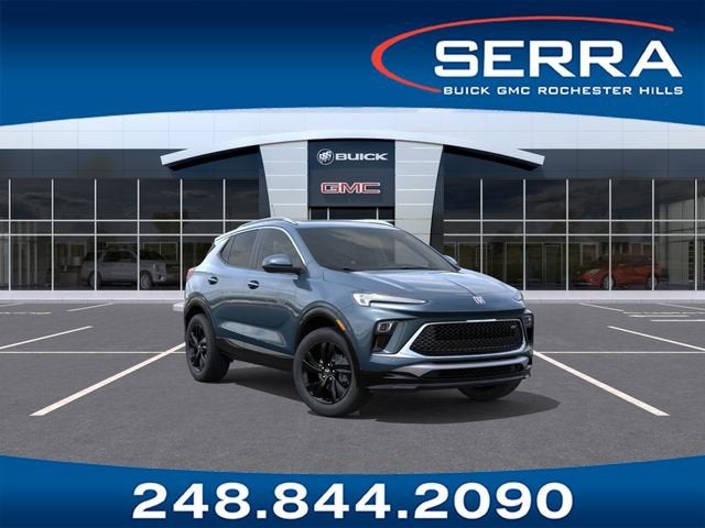 2026 Buick Encore GX Sport Touring in Ocean Blue Metallic — front three-quarter view