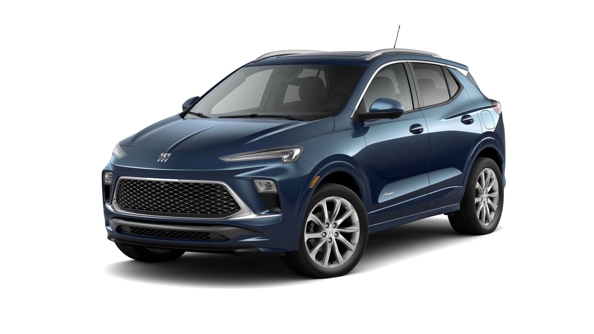 2026 Buick Encore GX Avenir in Ocean Blue Metallic — front three-quarter view