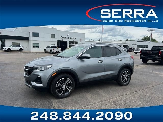 2023 Buick Encore GX Select in Moonstone Gray Metallic — front three-quarter view